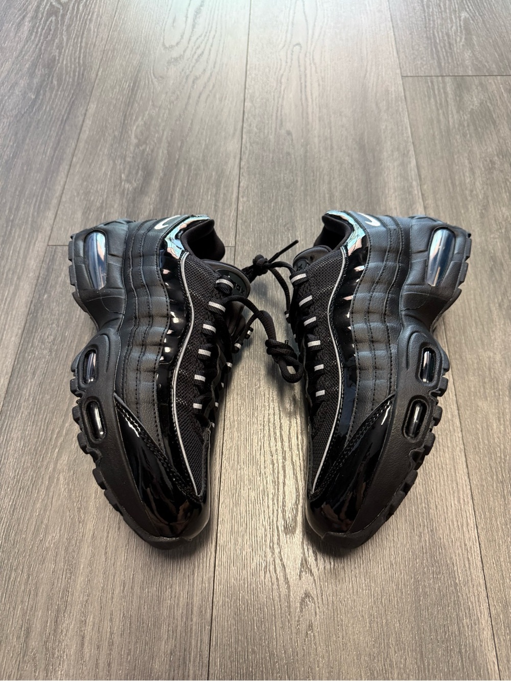 Nike Air Max 95 OG Big Bubble Triple Black Patent IB6397-001 Womens New